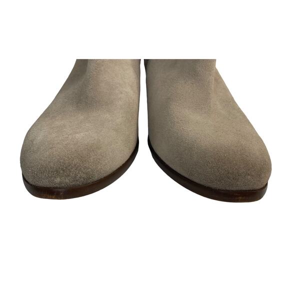 SAM EDELMAN Suede Petal Ankle Booties in Natural Tan Size 9 Zipper Buckles - Picture 4 of 11